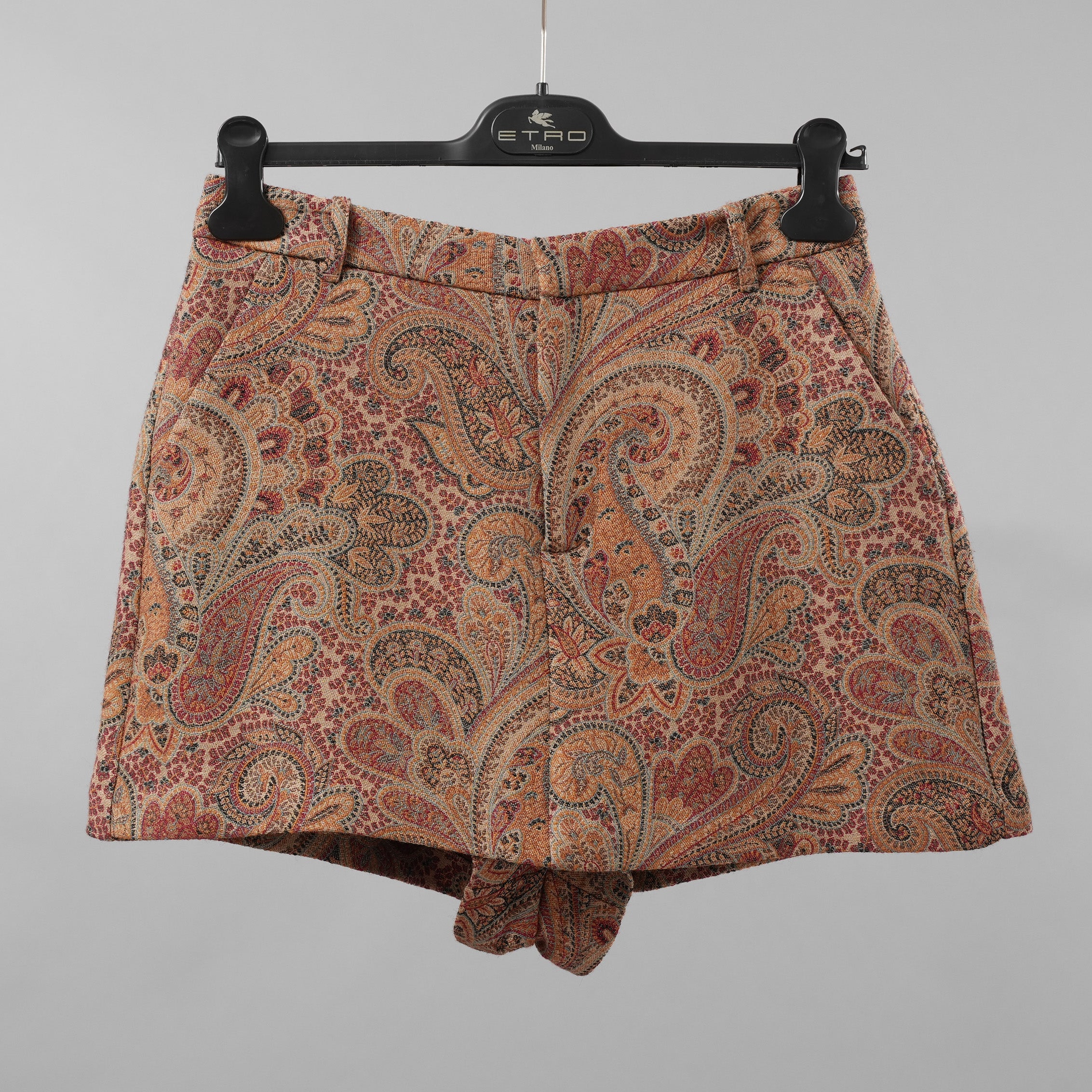 未使用 ETRO エトロ / 21AW Paisley wool and silk blend skort ショートパンツ / 212-18206-0604 / size 42 (BEIGE) レディース