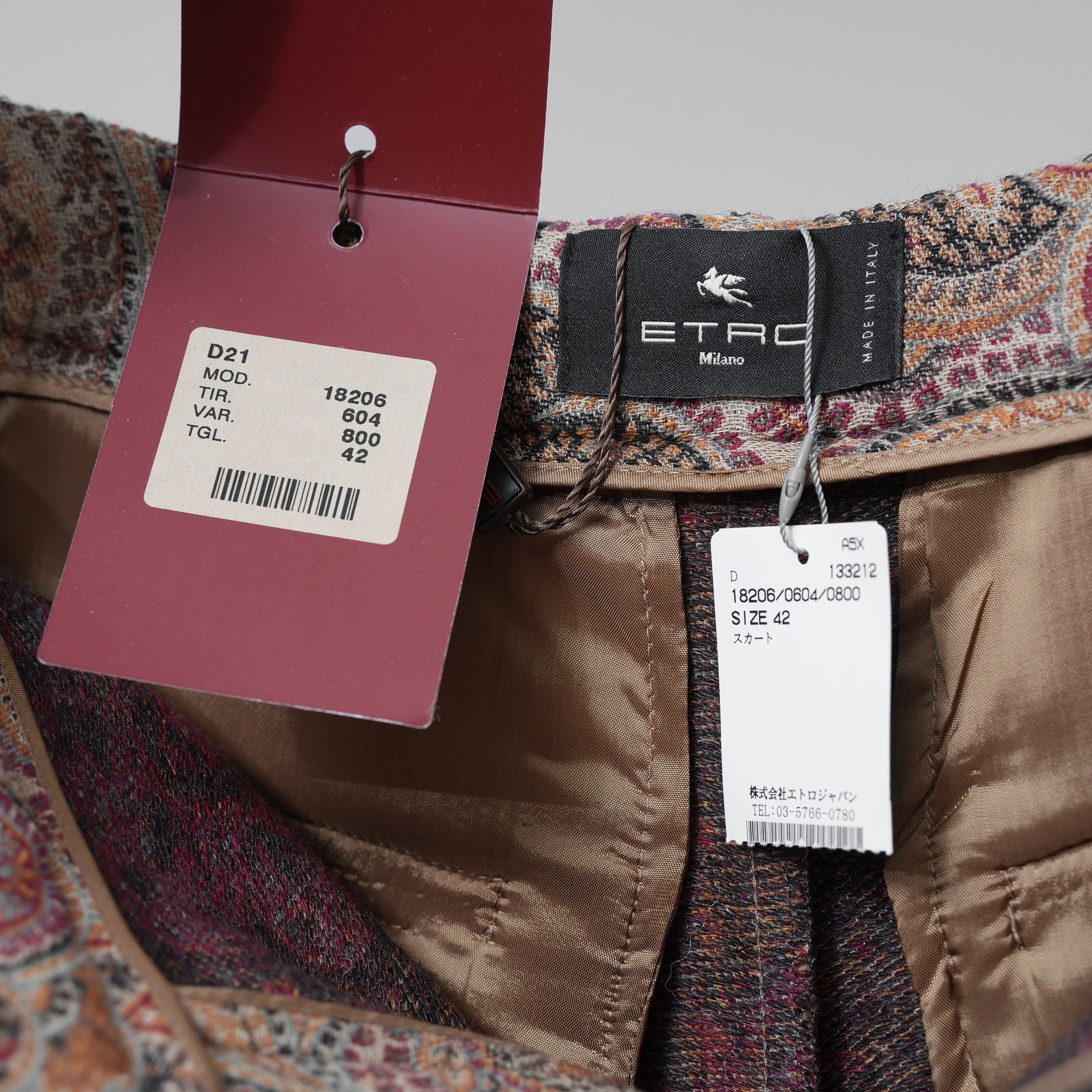 未使用 ETRO エトロ / 21AW Paisley wool and silk blend skort ショートパンツ / 212-18206-0604 / size 42 (BEIGE) レディース