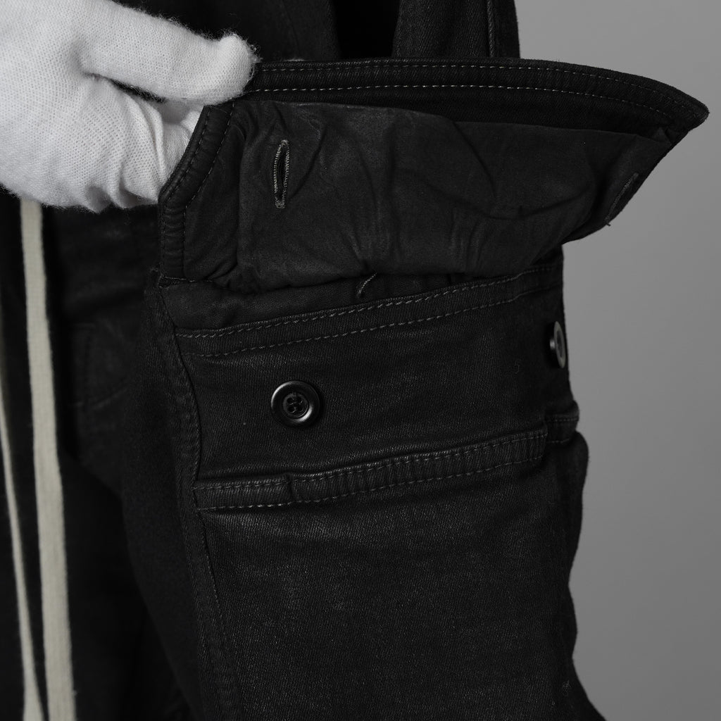 RICK OWENS DRKSHDW リックオウエンス ダークシャドウ / 美品 22SS MASTODON CUT GARGO PANTS マストドン カット カーゴ パンツ / DU-1B7386-SBB / size S (BLACK) 352176-in-ue