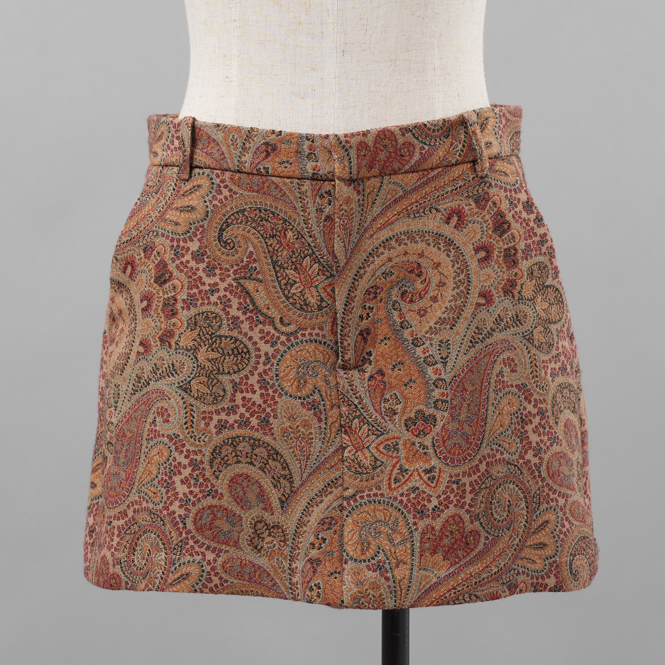 未使用 ETRO エトロ / 21AW Paisley wool and silk blend skort ショートパンツ / 212-18206-0604 / size 42 (BEIGE) レディース
