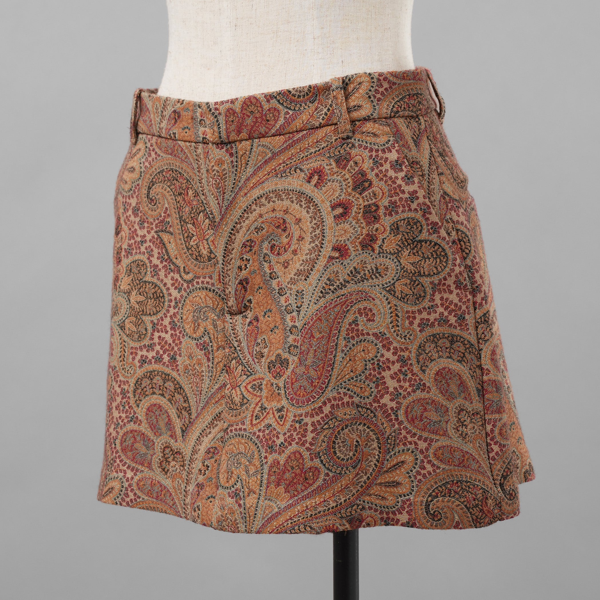 未使用 ETRO エトロ / 21AW Paisley wool and silk blend skort ショートパンツ / 212-18206-0604 / size 42 (BEIGE) レディース