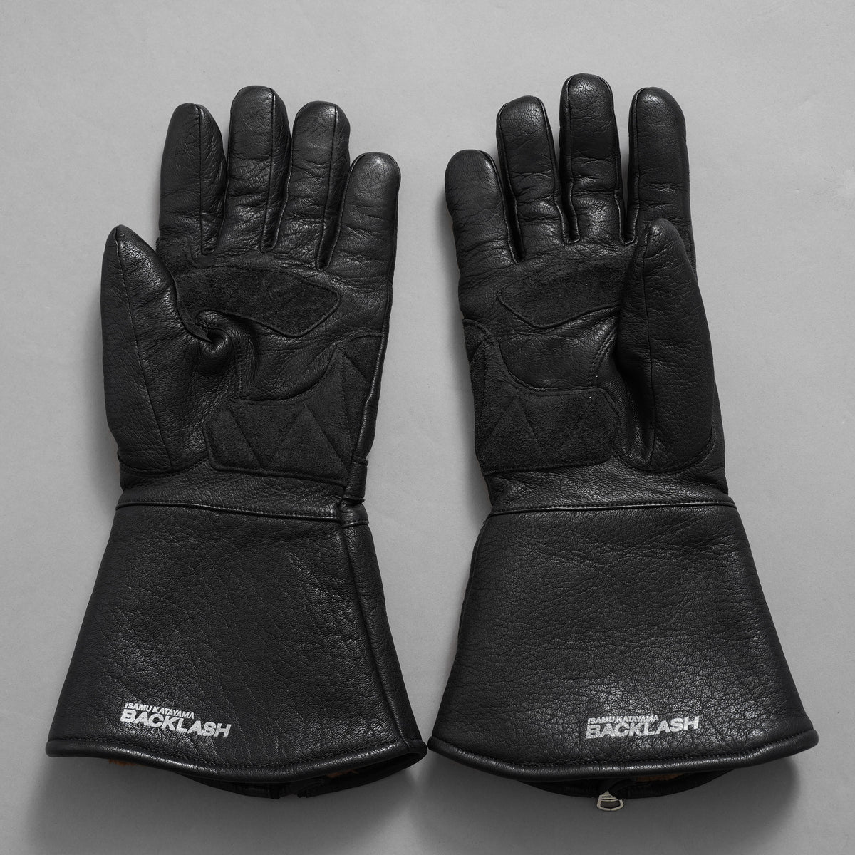 ISAMU KATAYAMA BACKLASH イサムカタヤマ バックラッシュ / ディアスキン モーターサイクルグローブ ロングタイプ 鹿革 / size M (BLACK) アクセサリー 123066-alm