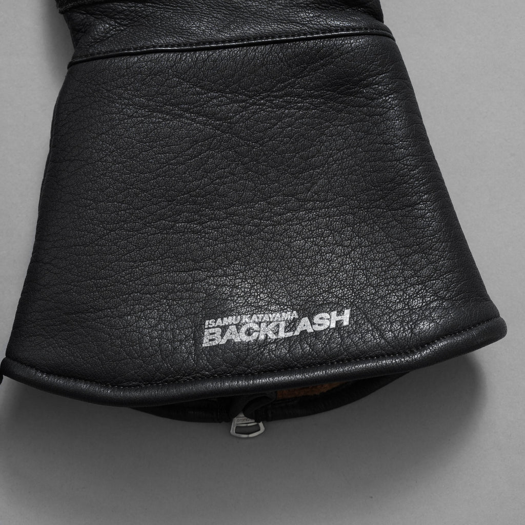 ISAMU KATAYAMA BACKLASH イサムカタヤマ バックラッシュ / ディアスキン モーターサイクルグローブ ロングタイプ 鹿革 / size M (BLACK) アクセサリー 123066-alm