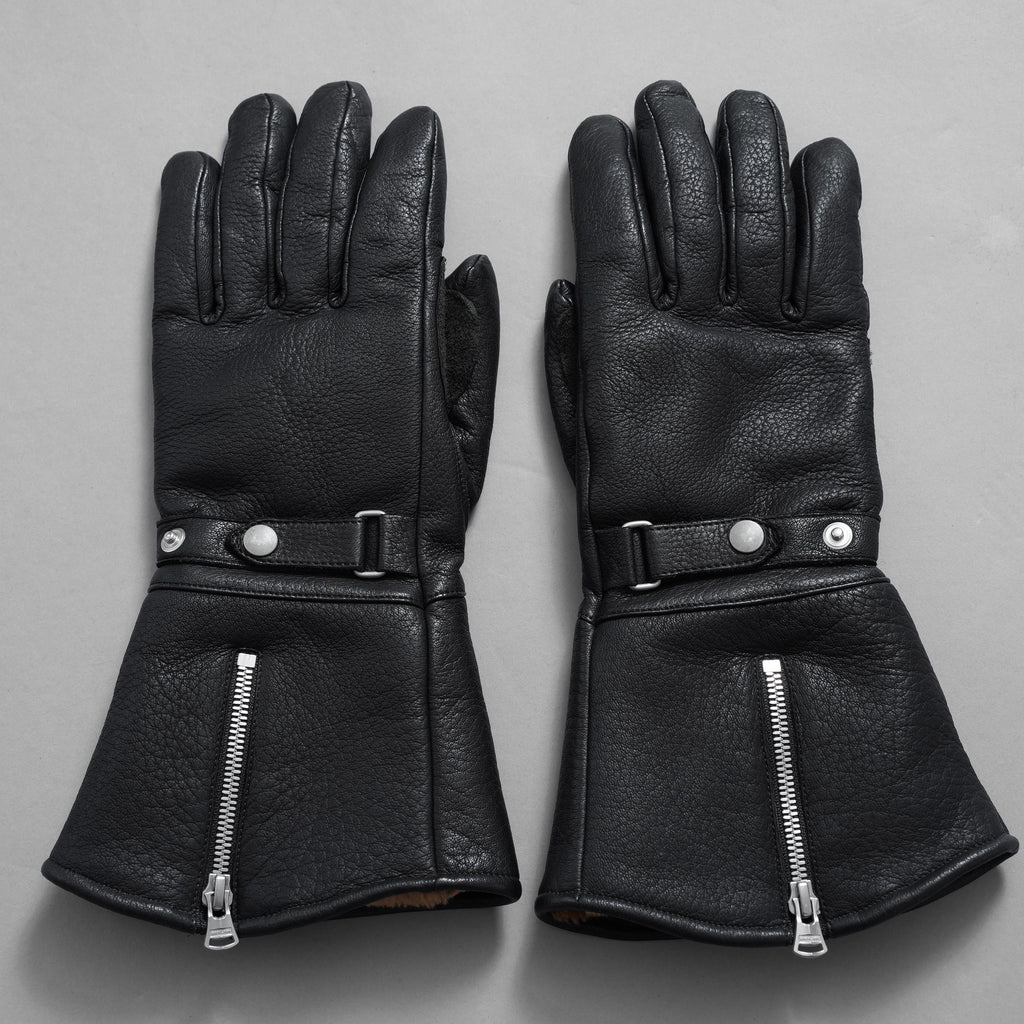 ISAMU KATAYAMA BACKLASH イサムカタヤマ バックラッシュ / ディアスキン モーターサイクルグローブ ロングタイプ 鹿革 / size M (BLACK) アクセサリー 123066-alm