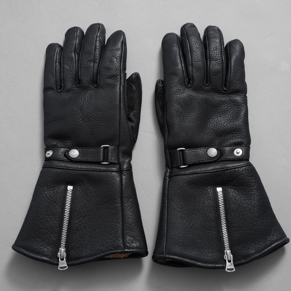 ISAMU KATAYAMA BACKLASH イサムカタヤマ バックラッシュ / ディアスキン モーターサイクルグローブ ロングタイプ 鹿革 / size M (BLACK) アクセサリー 123066-alm