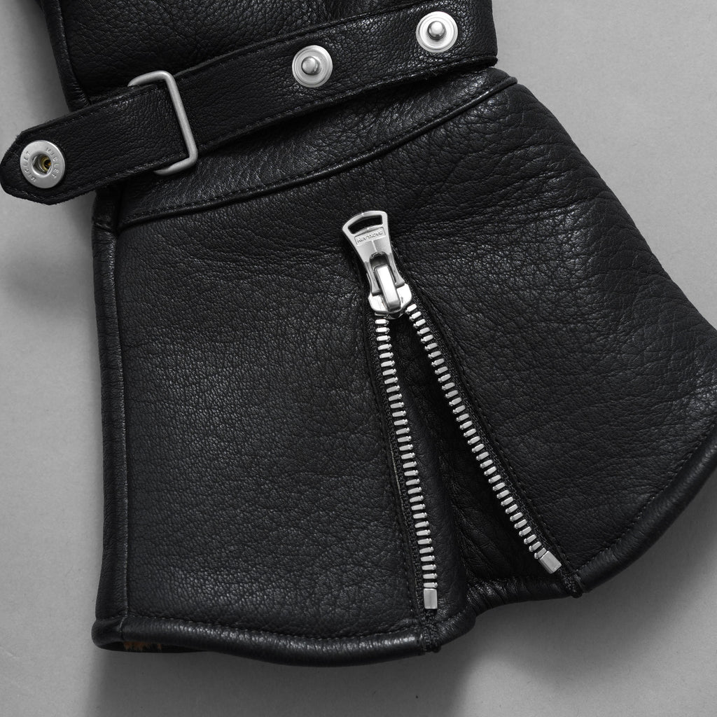 ISAMU KATAYAMA BACKLASH イサムカタヤマ バックラッシュ / ディアスキン モーターサイクルグローブ ロングタイプ 鹿革 / size M (BLACK) アクセサリー 123066-alm