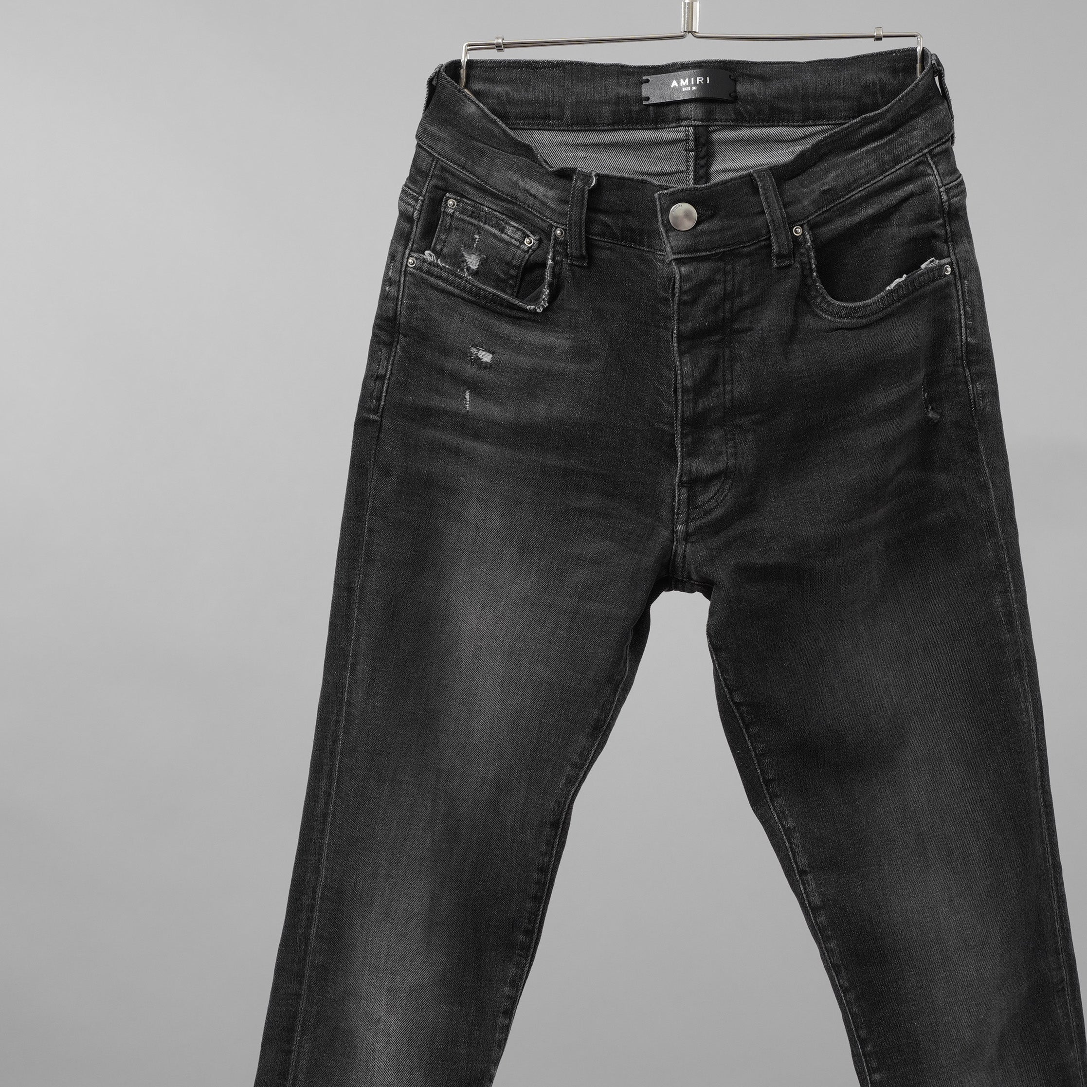 AMIRI アミリ / 美品 ブラッククラッシュスキニージーンズ デニム パンツ / size 30 (BLACK)