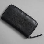 MAISON MARGIELA メゾンマルジェラ / 2023年製 グレイニーレザー製ラウンドファスナー 長財布 4ステッチ ジップアラウンド ウォレット アクセサリー / BLACK 123067-alm