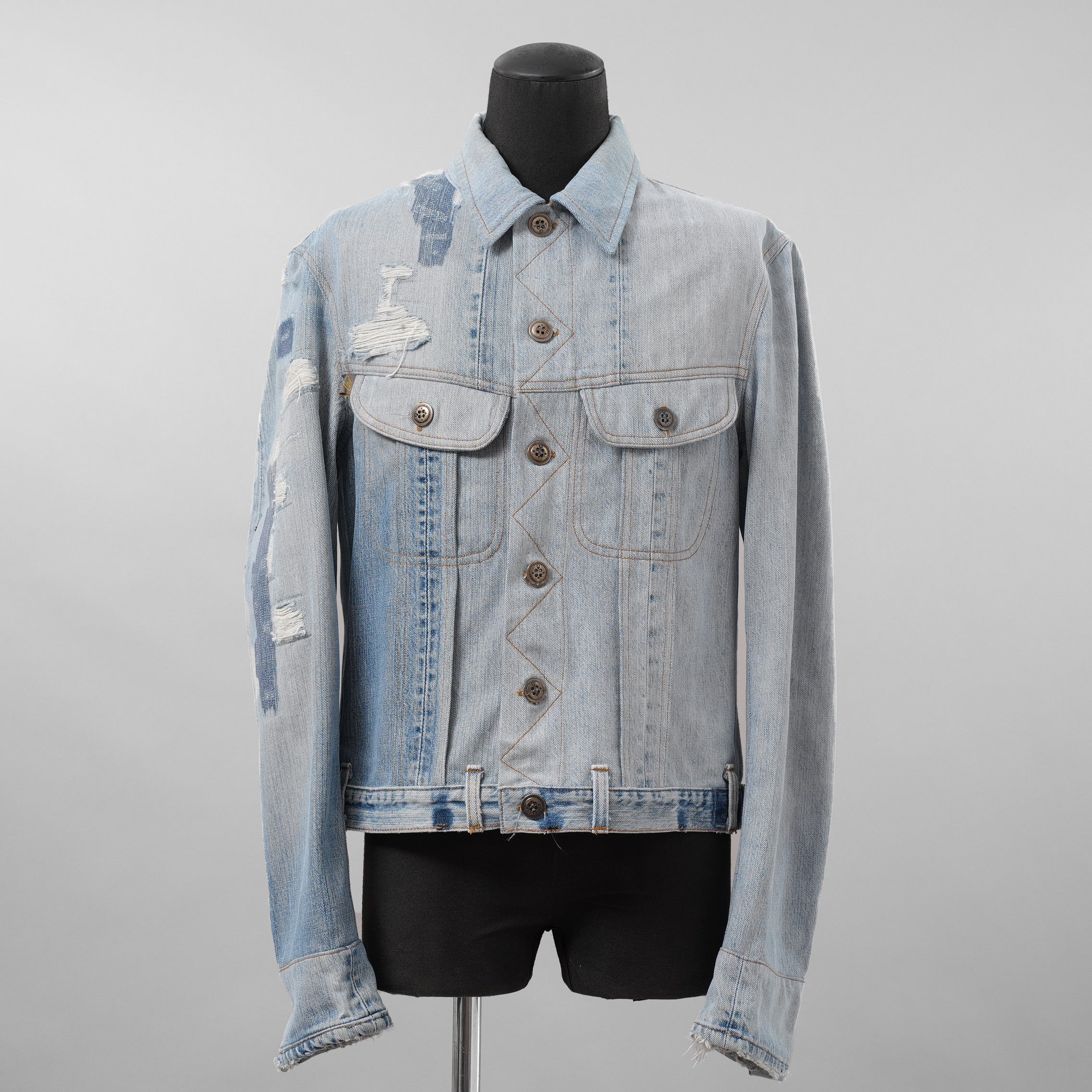 GREG LAUREN グレッグローレン / 18SS VINTAGE DENIM TRUCKER JACKET デニム ジャケット / FM018 DBLU / size 2 (INDIGO)