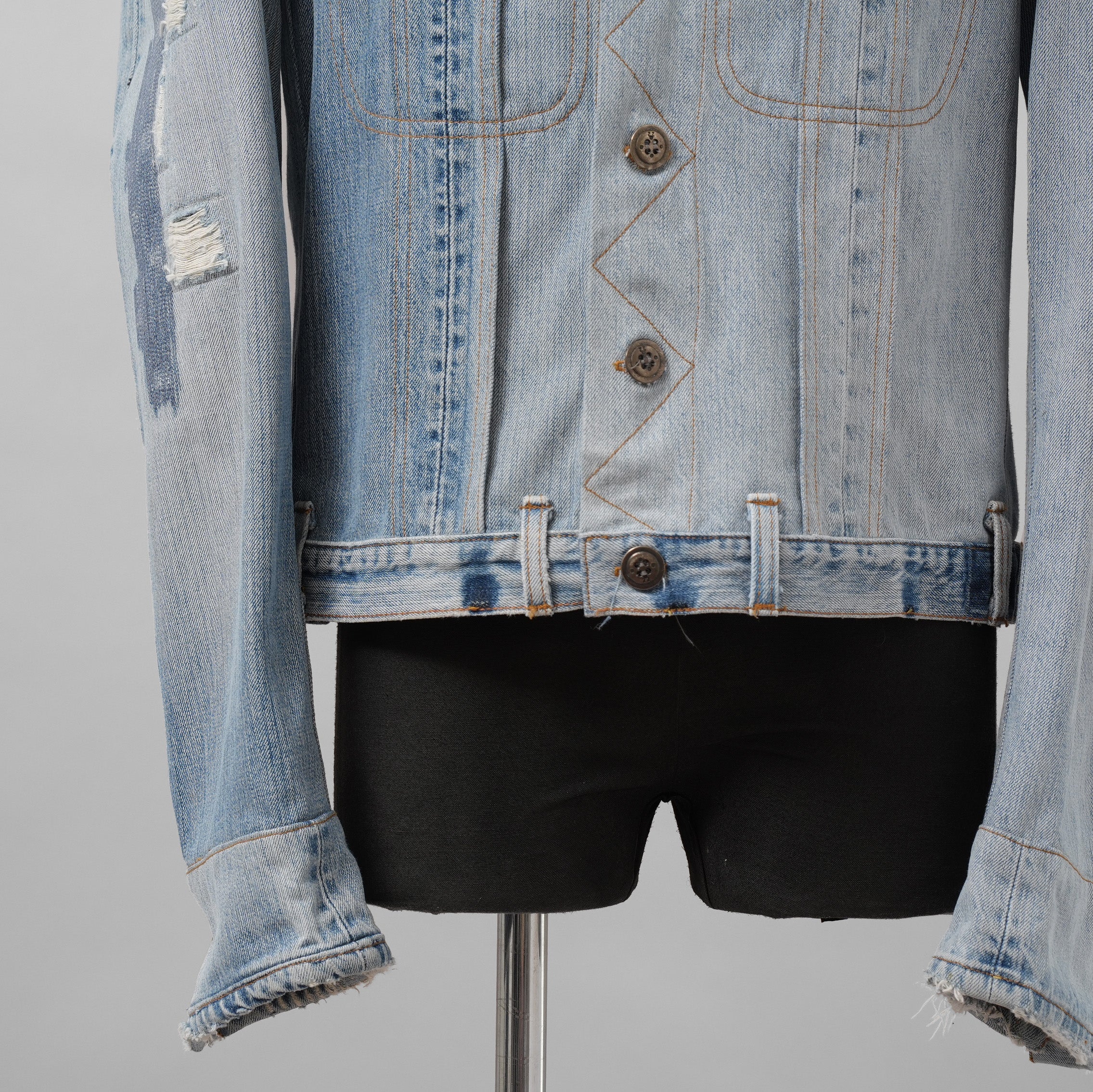 GREG LAUREN グレッグローレン / 18SS VINTAGE DENIM TRUCKER JACKET デニム ジャケット / FM018 DBLU / size 2 (INDIGO)