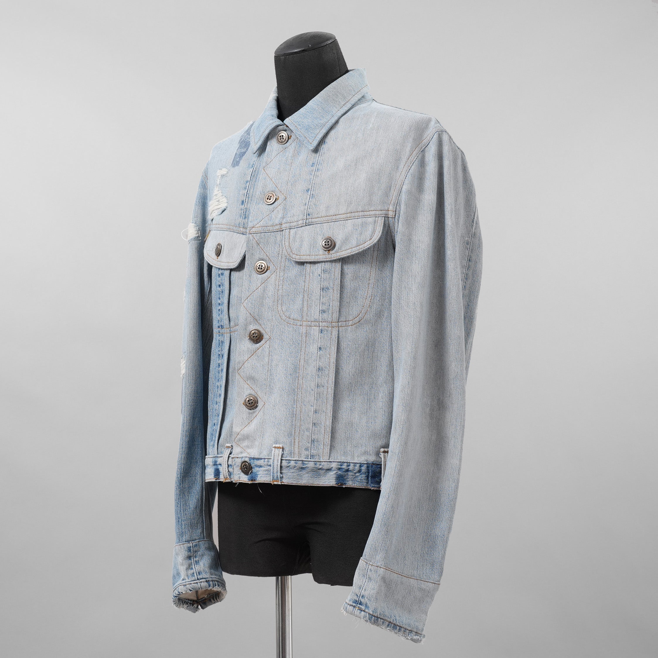 GREG LAUREN グレッグローレン / 18SS VINTAGE DENIM TRUCKER JACKET デニム ジャケット / FM018 DBLU / size 2 (INDIGO)