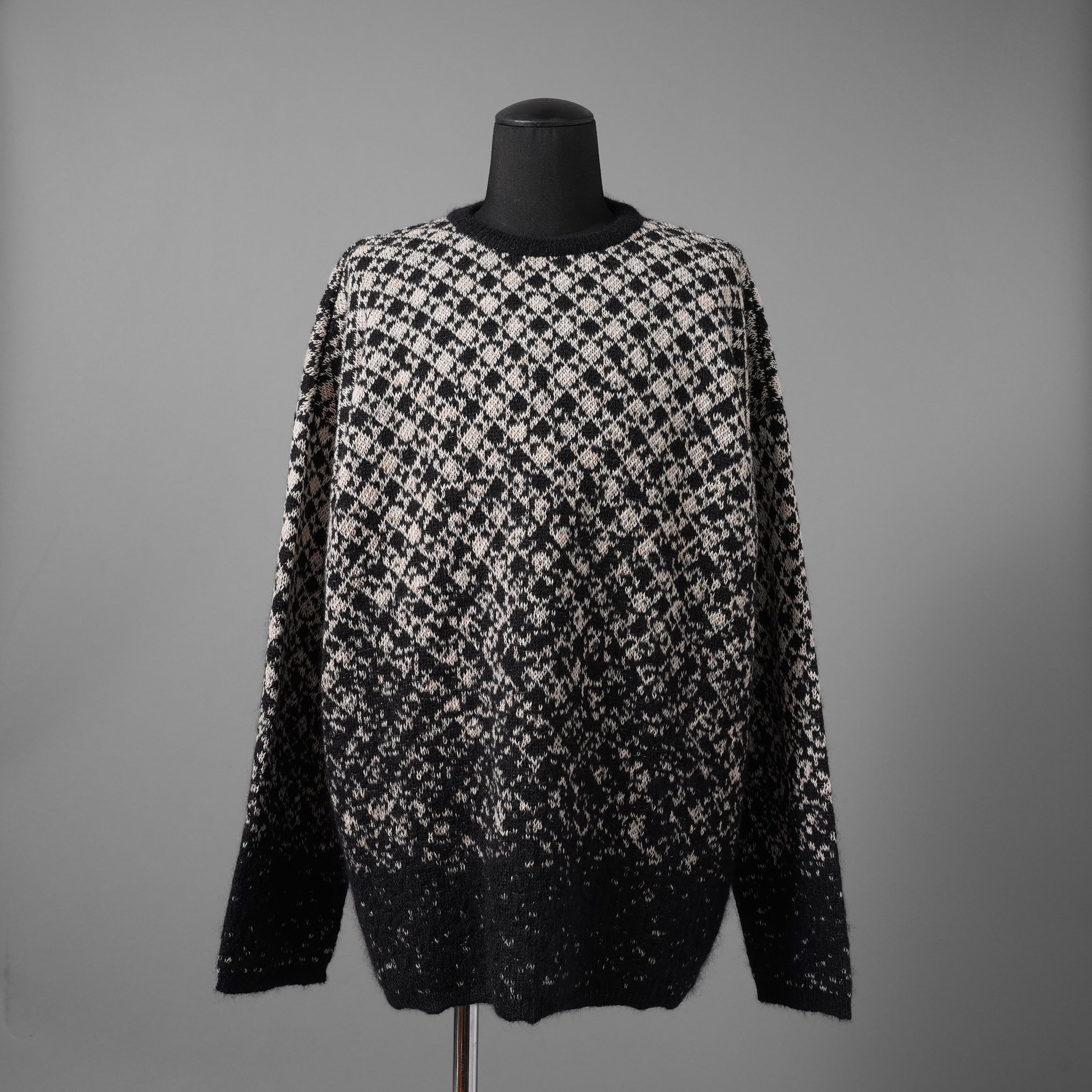MM6 Maison Margiela メゾン マルジェラ / 25AW 美品ウール チェックニット / S52HL0051 /size S (BLACK/BEIGE）