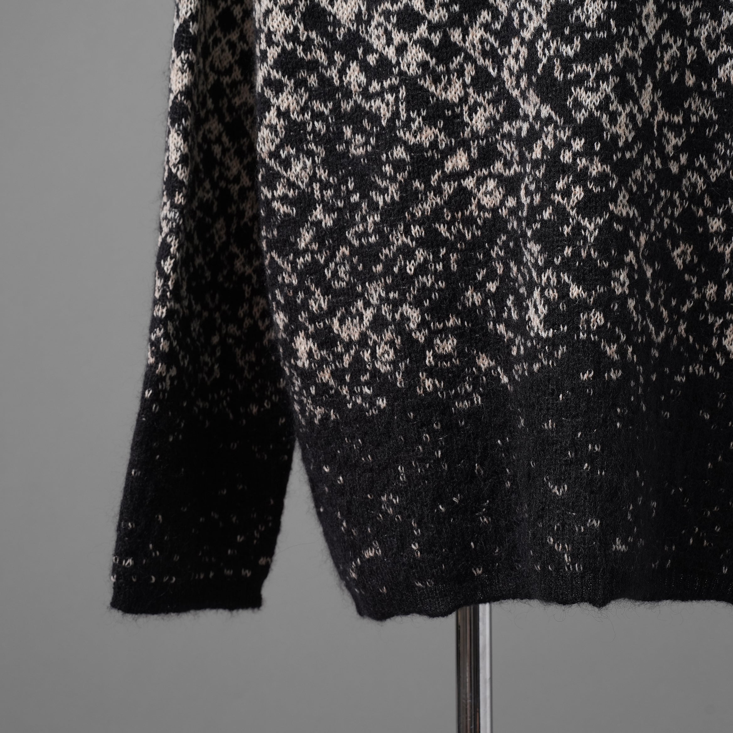 MM6 Maison Margiela メゾン マルジェラ / 25AW 美品ウール チェックニット / S52HL0051 /size S (BLACK/BEIGE）