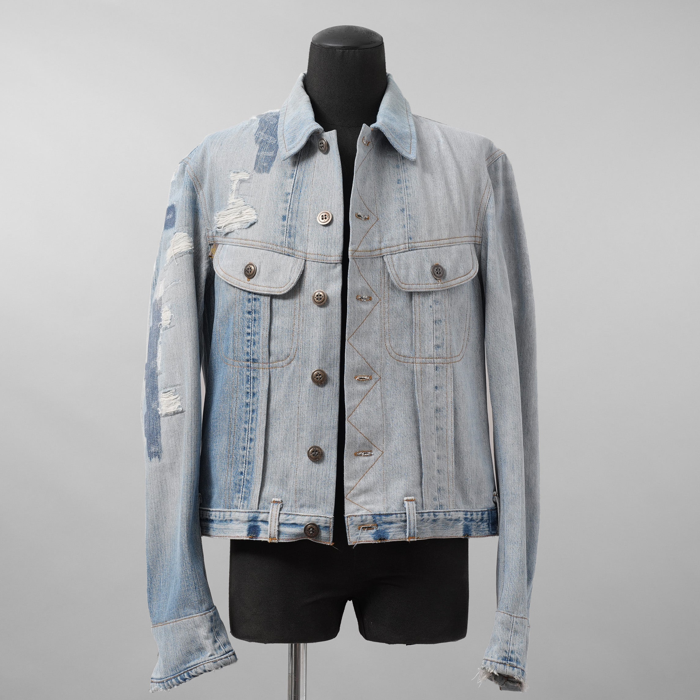 GREG LAUREN グレッグローレン / 18SS VINTAGE DENIM TRUCKER JACKET デニム ジャケット / FM018 DBLU / size 2 (INDIGO)