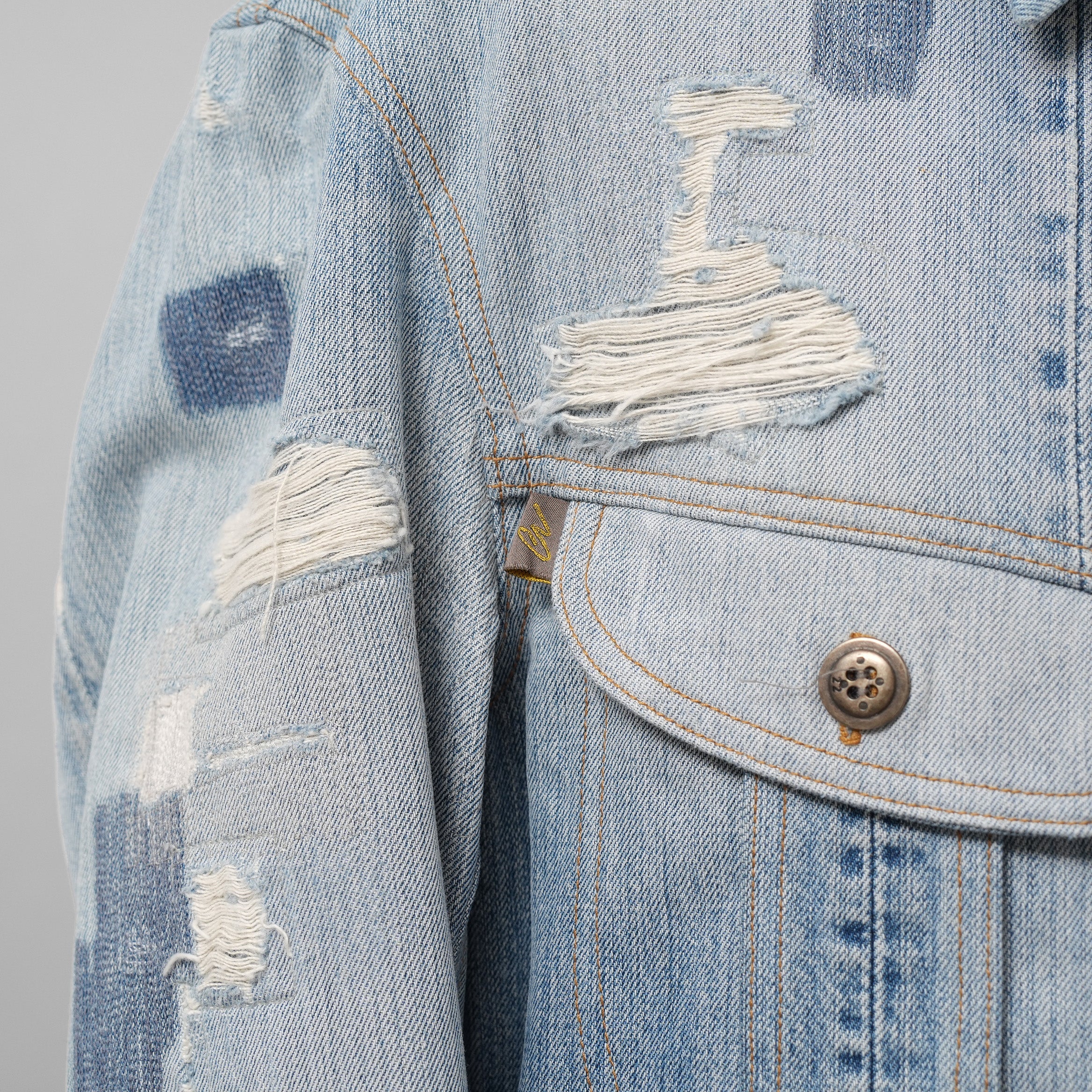GREG LAUREN グレッグローレン / 18SS VINTAGE DENIM TRUCKER JACKET デニム ジャケット / FM018 DBLU / size 2 (INDIGO)