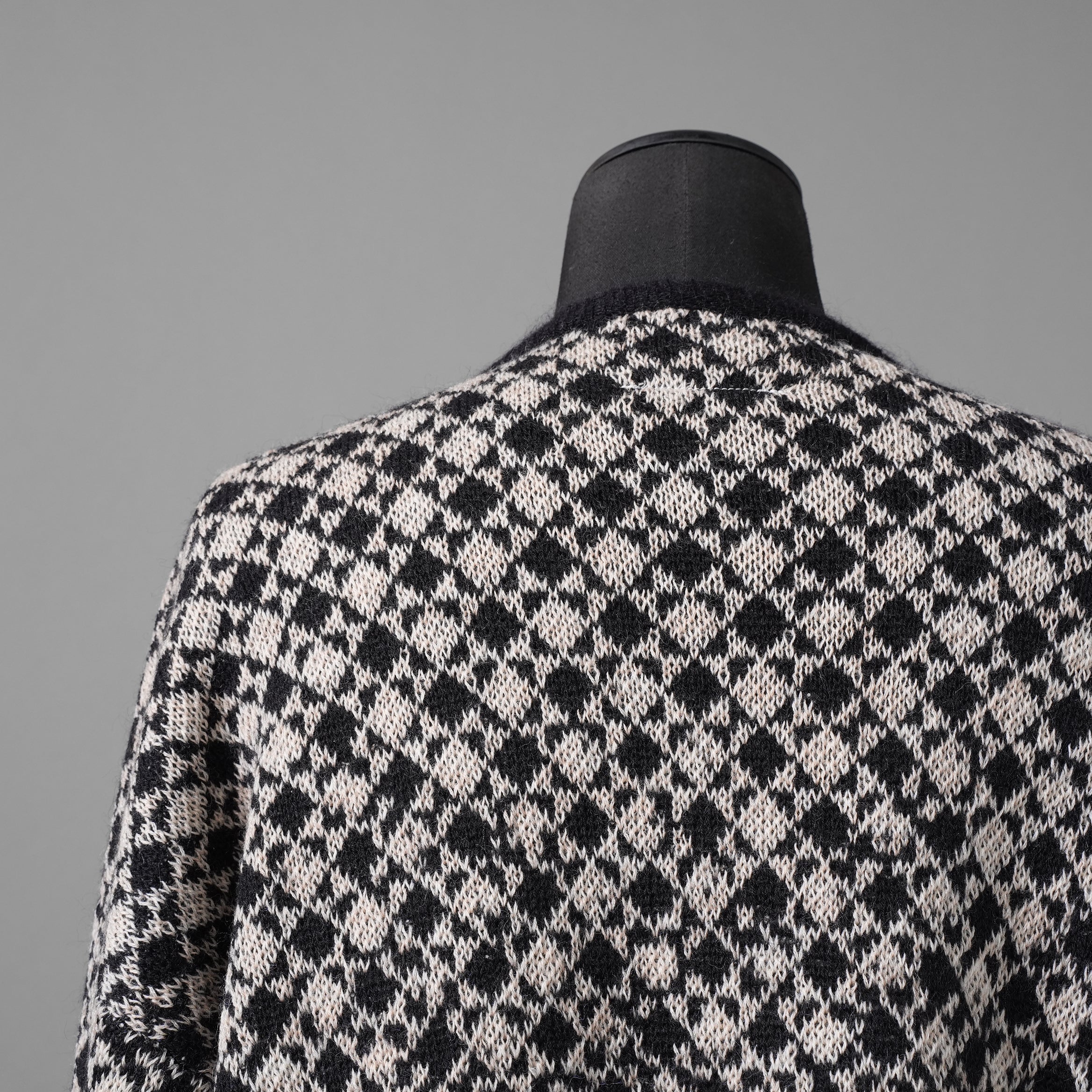 MM6 Maison Margiela メゾン マルジェラ / 25AW 美品ウール チェックニット / S52HL0051 /size S (BLACK/BEIGE）
