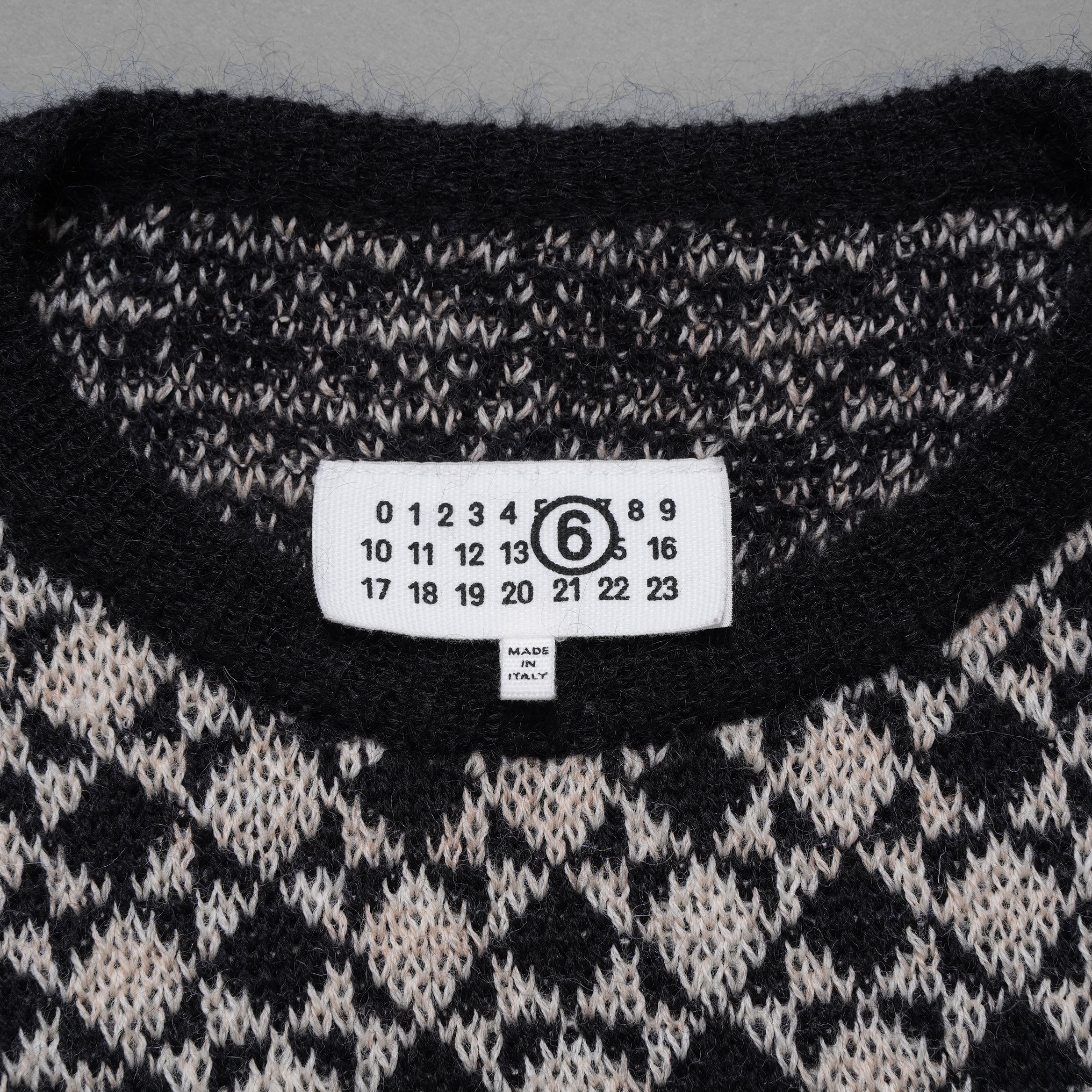 MM6 Maison Margiela メゾン マルジェラ / 25AW 美品ウール チェックニット / S52HL0051 /size S (BLACK/BEIGE）