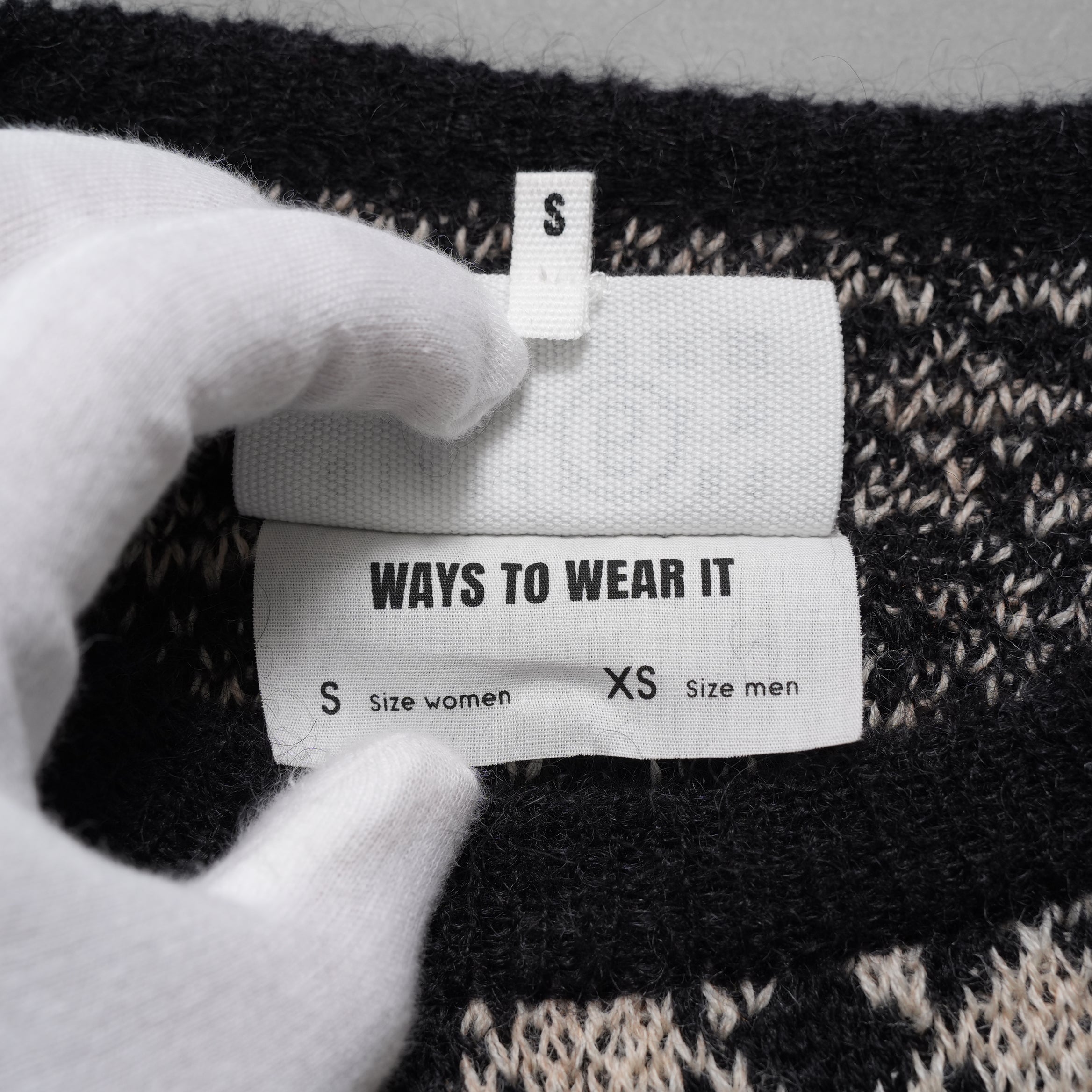 MM6 Maison Margiela メゾン マルジェラ / 25AW 美品ウール チェックニット / S52HL0051 /size S (BLACK/BEIGE）