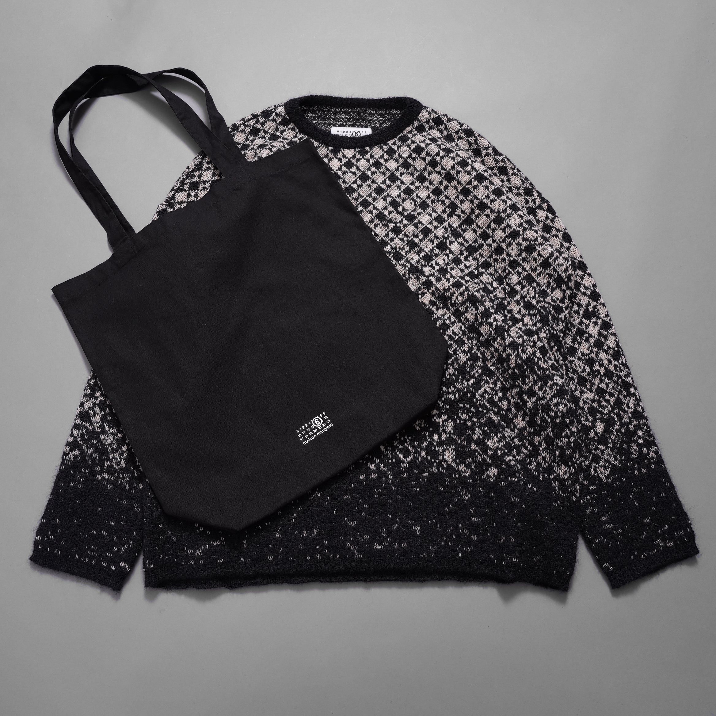 MM6 Maison Margiela メゾン マルジェラ / 25AW 美品ウール チェックニット / S52HL0051 /size S (BLACK/BEIGE）