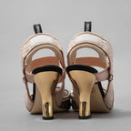 FENDI フェンディ / 美品 Colibrì コリブリ "Made to Order "スリングバック パンプス 85mm / size 35.5 (22.5cm) BEIGE × SILVER × GOLD レディース シューズ