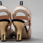 FENDI フェンディ / 美品 Colibrì コリブリ "Made to Order "スリングバック パンプス 85mm / size 35.5 (22.5cm) BEIGE × SILVER × GOLD レディース シューズ