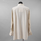 ZIGGY CHEN ジギーチェン / 美品 24AW Asymmetric Pleated Shirt アシンメトリー 長袖シャツ / size 46 (WHITE)