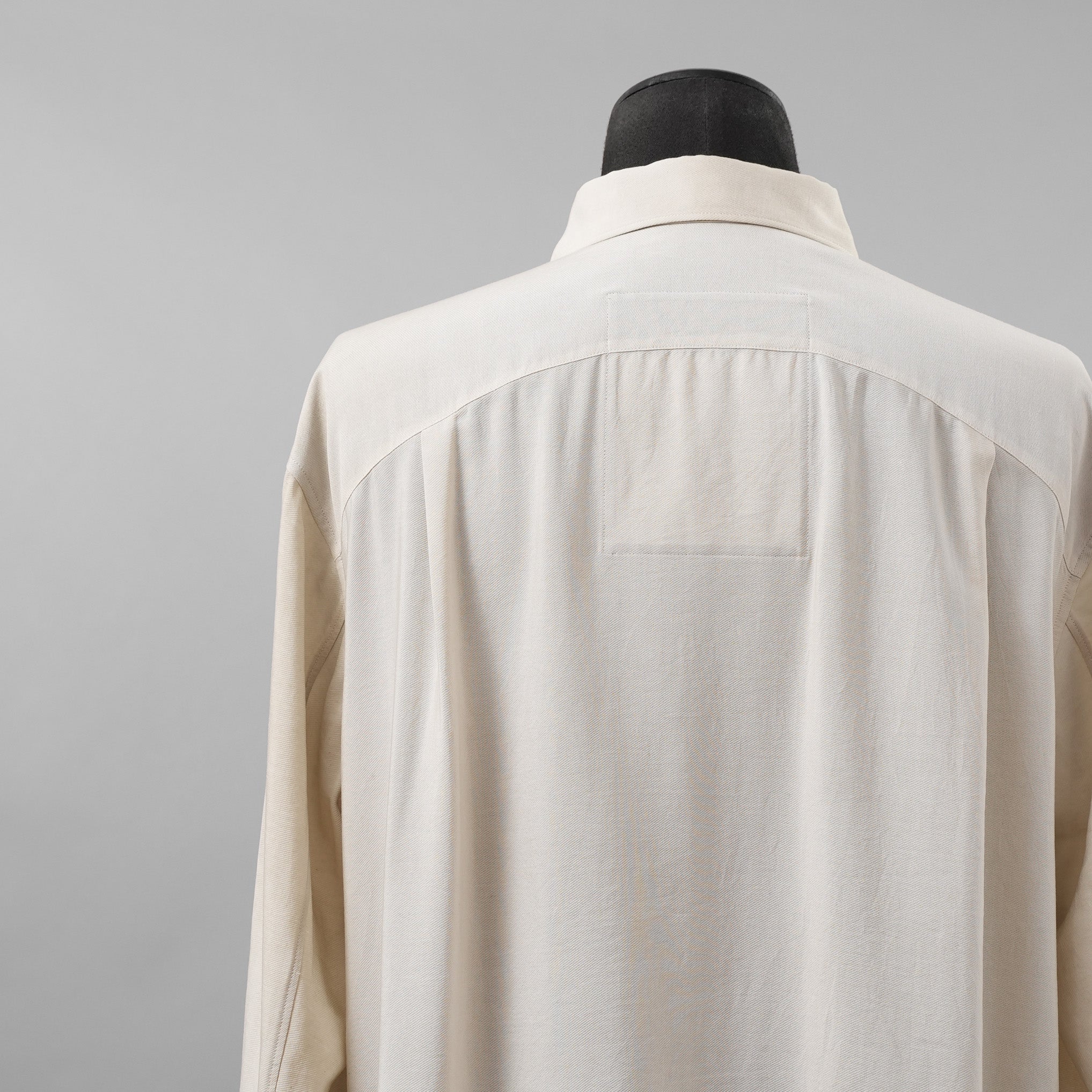 ZIGGY CHEN ジギーチェン / 美品 24AW Asymmetric Pleated Shirt アシンメトリー 長袖シャツ / size 46 (WHITE)