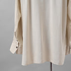 ZIGGY CHEN ジギーチェン / 美品 24AW Asymmetric Pleated Shirt アシンメトリー 長袖シャツ / size 46 (WHITE)