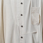 ZIGGY CHEN ジギーチェン / 美品 24AW Asymmetric Pleated Shirt アシンメトリー 長袖シャツ / size 46 (WHITE)