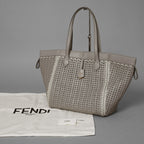 FENDI フェンディ / 美品 23AW オリガミ ラージ インターレース レザー トートバッグ / 8BH415 APZB F1MJR / SAND レディース 352178-izm