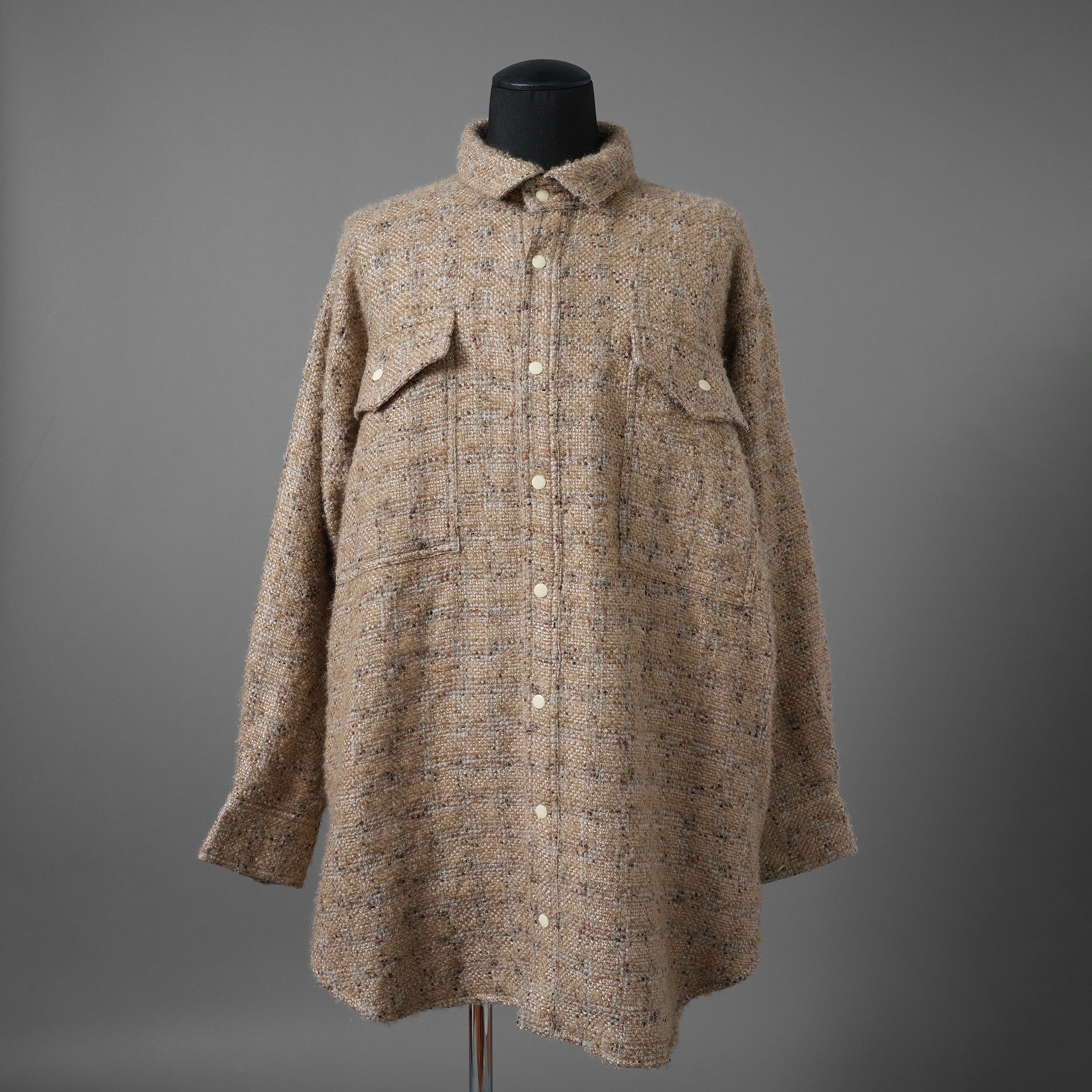 SHARE SPIRIT シェアスピリット / 美品 オーバーサイズ ツイードジャケット / FA2008 / size S (BEIGE)