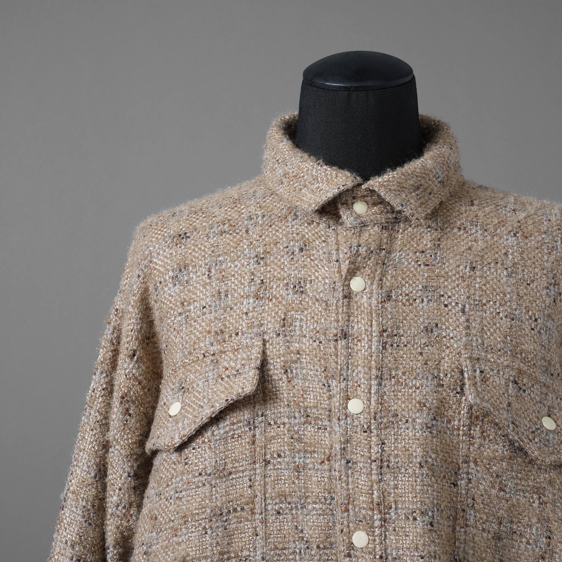 SHARE SPIRIT シェアスピリット / 美品 オーバーサイズ ツイードジャケット / FA2008 / size S (BEIGE)