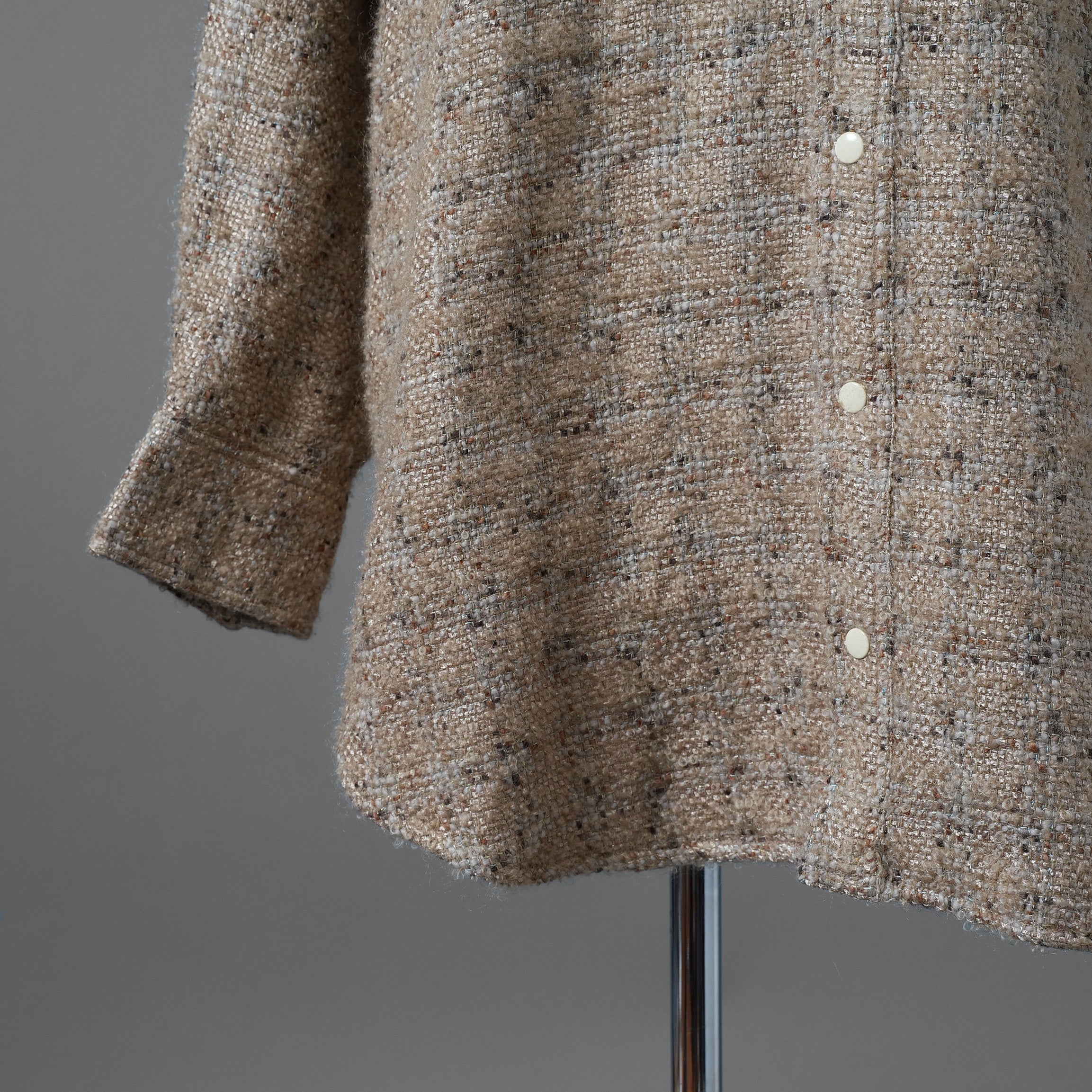 SHARE SPIRIT シェアスピリット / 美品 オーバーサイズ ツイードジャケット / FA2008 / size S (BEIGE)