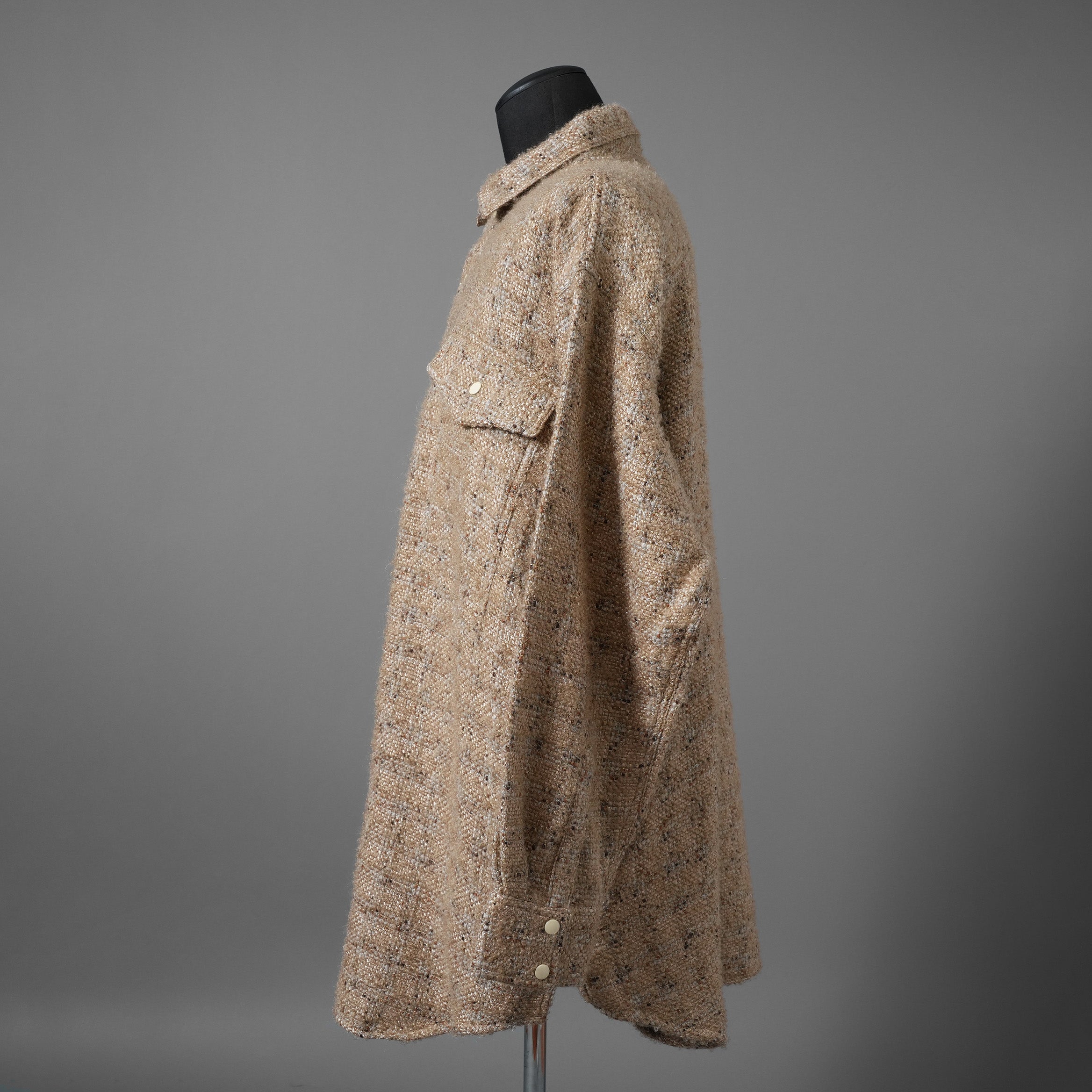 SHARE SPIRIT シェアスピリット / 美品 オーバーサイズ ツイードジャケット / FA2008 / size S (BEIGE)