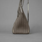 FENDI フェンディ / 美品 23AW オリガミ ラージ インターレース レザー トートバッグ / 8BH415 APZB F1MJR / SAND レディース 352178-izm