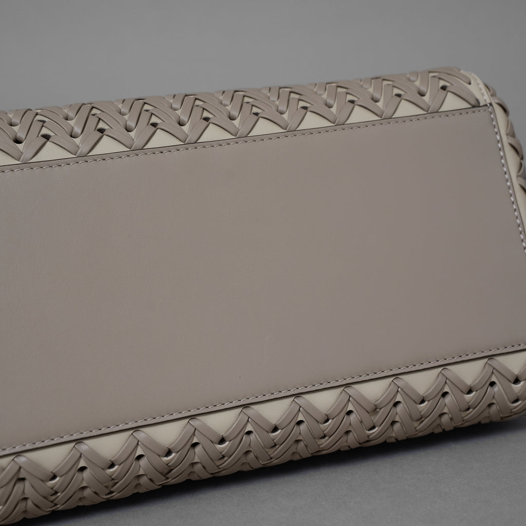 FENDI フェンディ / 美品 23AW オリガミ ラージ インターレース レザー トートバッグ / 8BH415 APZB F1MJR / SAND レディース 352178-izm