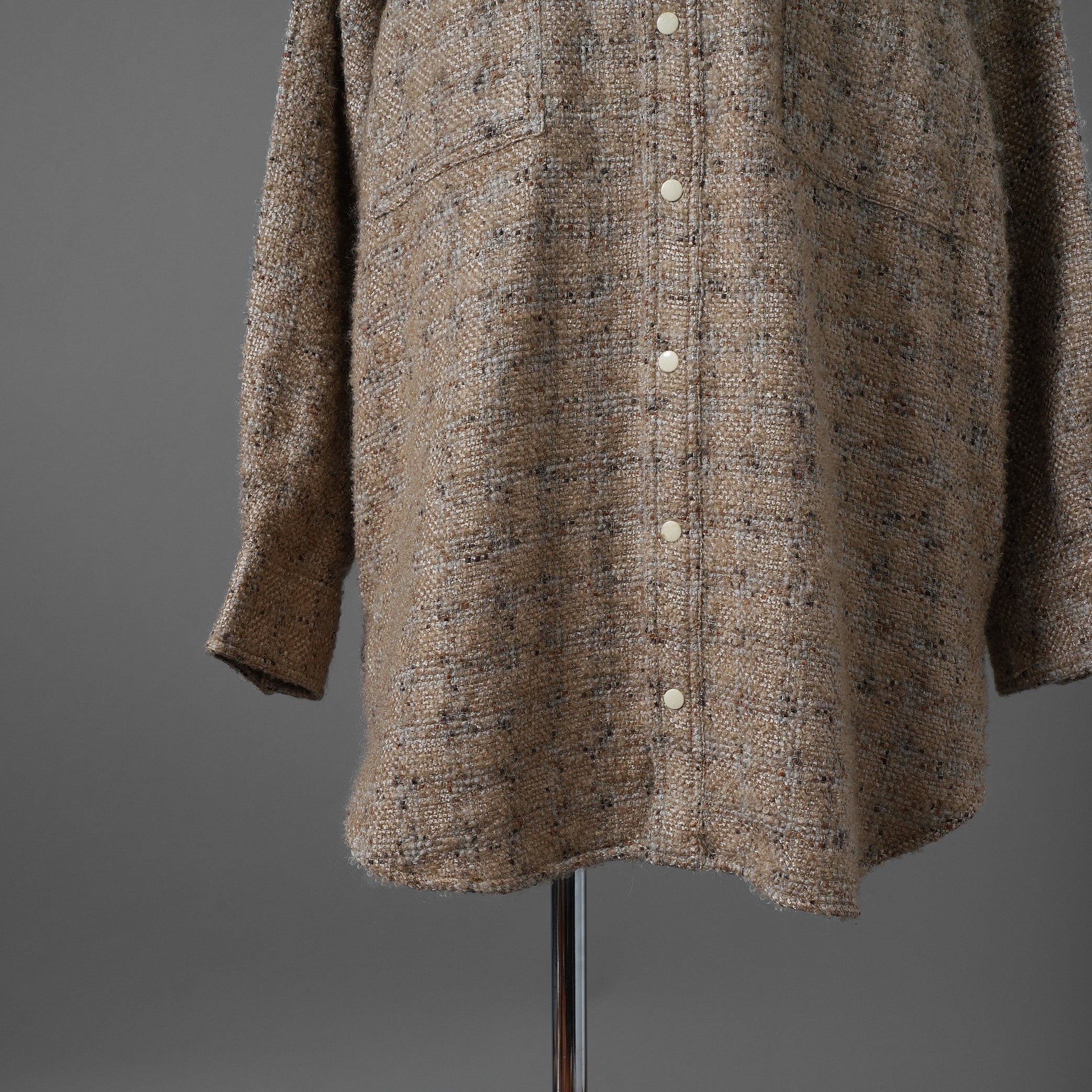 SHARE SPIRIT シェアスピリット / 美品 オーバーサイズ ツイードジャケット / FA2008 / size S (BEIGE)