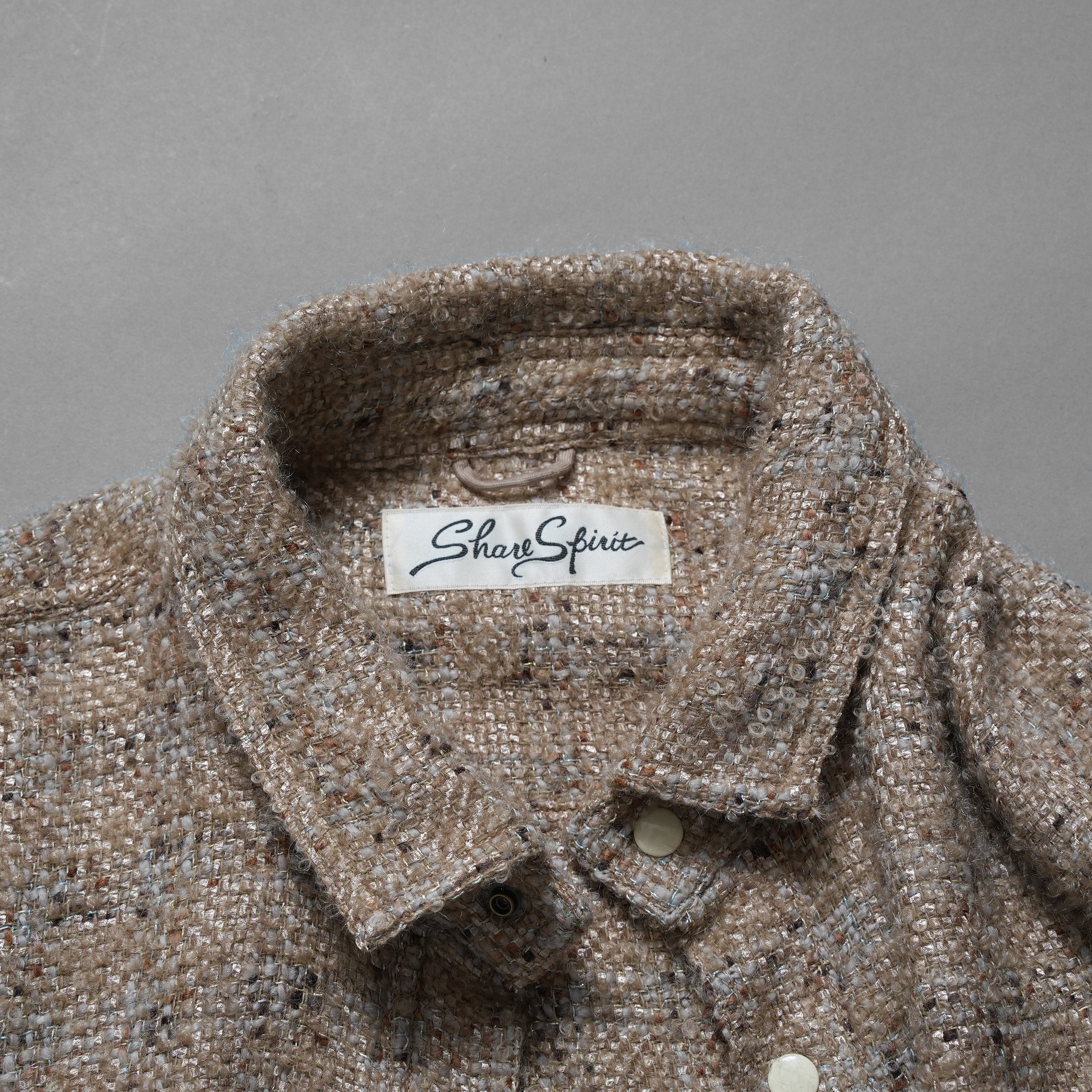 SHARE SPIRIT シェアスピリット / 美品 オーバーサイズ ツイードジャケット / FA2008 / size S (BEIGE)