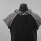 incarnation インカネーション / 美品 19SS HOODIE CUT&SAWN RAGLAN FRENCH SLEEVE 半袖Tシャツ パーカー / 31885-3360 / size M (BLACK×GRAY)