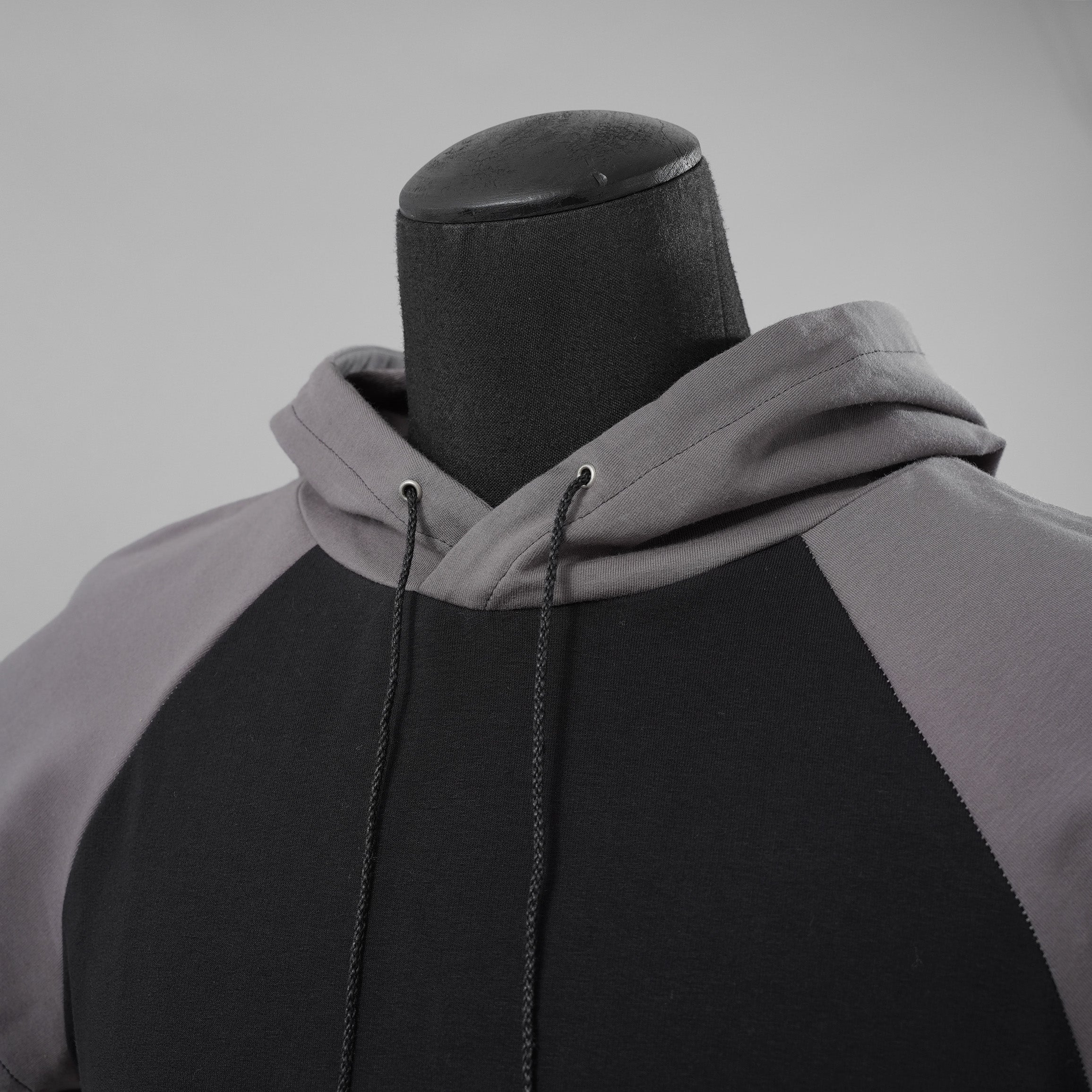 incarnation インカネーション / 美品 19SS HOODIE CUT&SAWN RAGLAN FRENCH SLEEVE 半袖Tシャツ パーカー / 31885-3360 / size M (BLACK×GRAY)