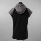 incarnation インカネーション / 美品 19SS HOODIE CUT&SAWN RAGLAN FRENCH SLEEVE 半袖Tシャツ パーカー / 31885-3360 / size M (BLACK×GRAY)