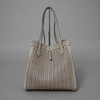 FENDI フェンディ / 美品 23AW オリガミ ラージ インターレース レザー トートバッグ / 8BH415 APZB F1MJR / SAND レディース 352178-izm