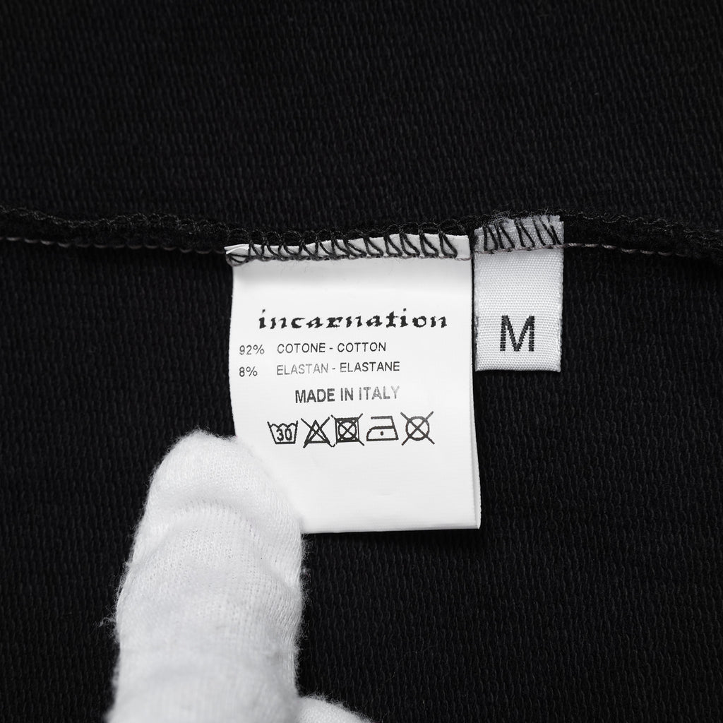 incarnation インカネーション / 美品 19SS HOODIE CUT&SAWN RAGLAN FRENCH SLEEVE 半袖Tシャツ パーカー / 31885-3360 / size M (BLACK×GRAY)