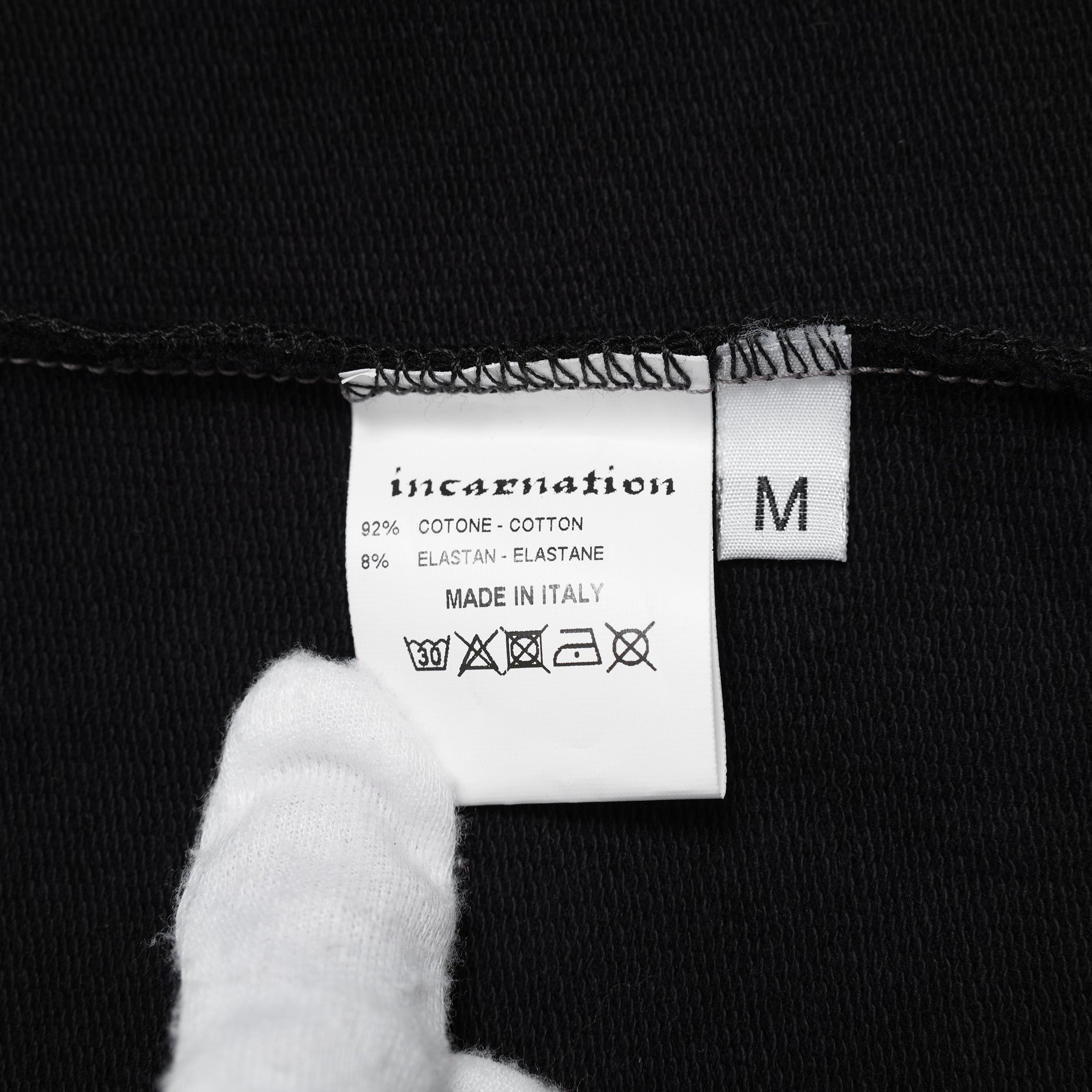incarnation インカネーション / 美品 19SS HOODIE CUT&SAWN RAGLAN FRENCH SLEEVE 半袖Tシャツ パーカー / 31885-3360 / size M (BLACK×GRAY)