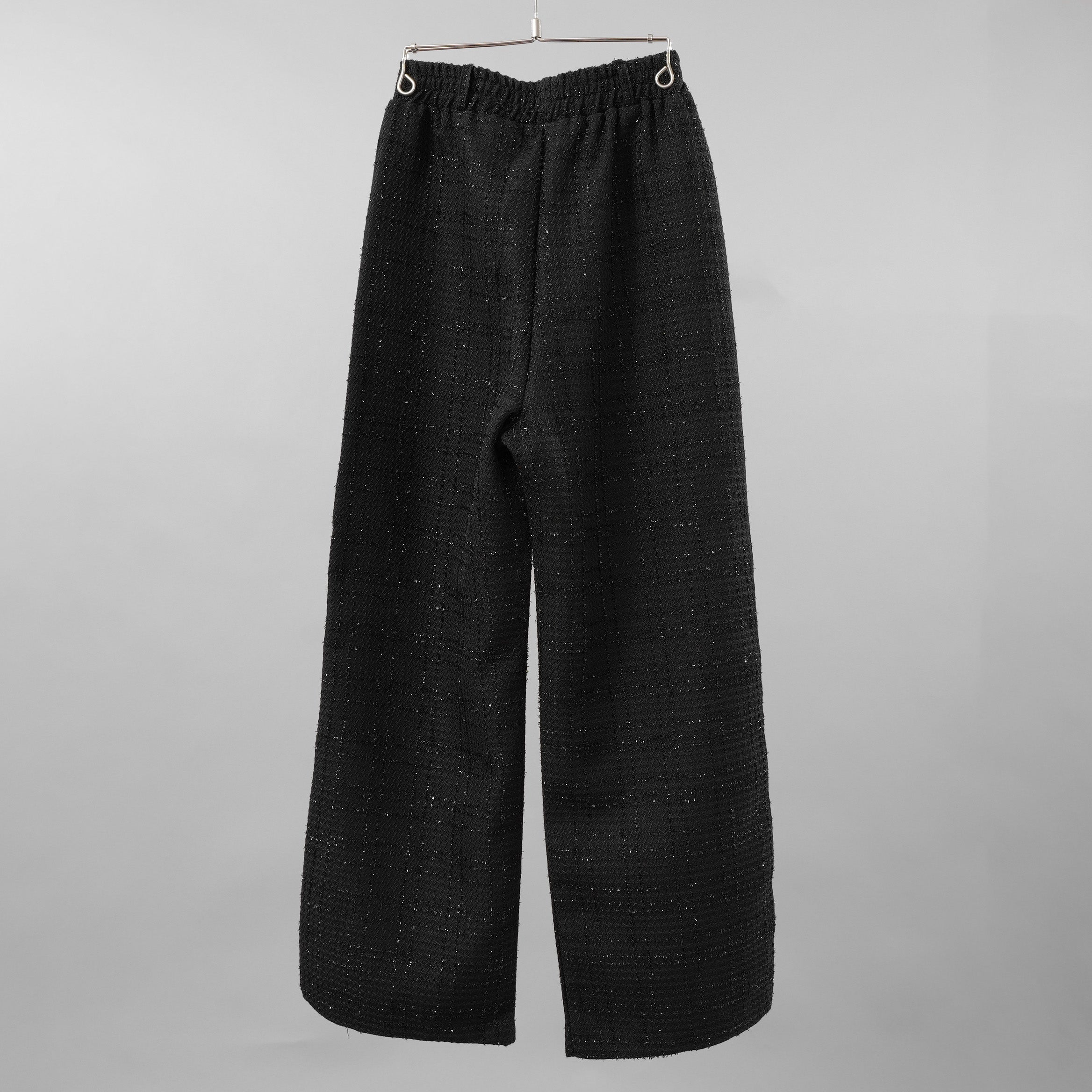 ANDREA&Co. アンドレアアンドコー / 美品 ラメ ツイード ライン パンツ / size FREE (BLACK) レディース