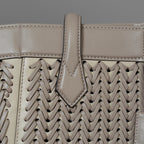 FENDI フェンディ / 美品 23AW オリガミ ラージ インターレース レザー トートバッグ / 8BH415 APZB F1MJR / SAND レディース 352178-izm