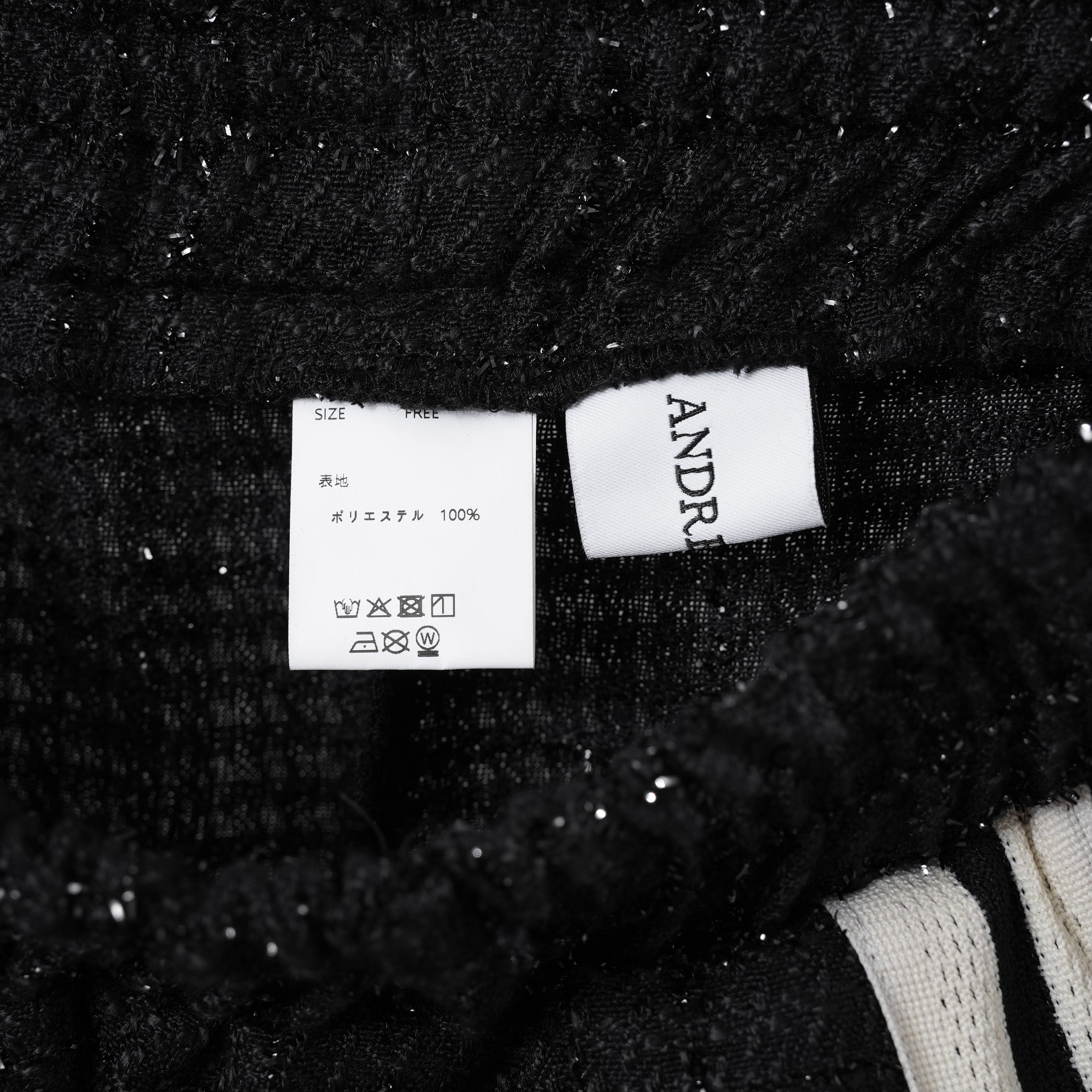 ANDREA&Co. アンドレアアンドコー / 美品 ラメ ツイード ライン パンツ / size FREE (BLACK) レディース