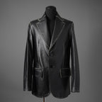MM6 Maison Margiela メゾン マルジェラ / 22AW 美品 レザー 2Bテーラードジャケット / S62BN0063 / size 44 (BLACK)