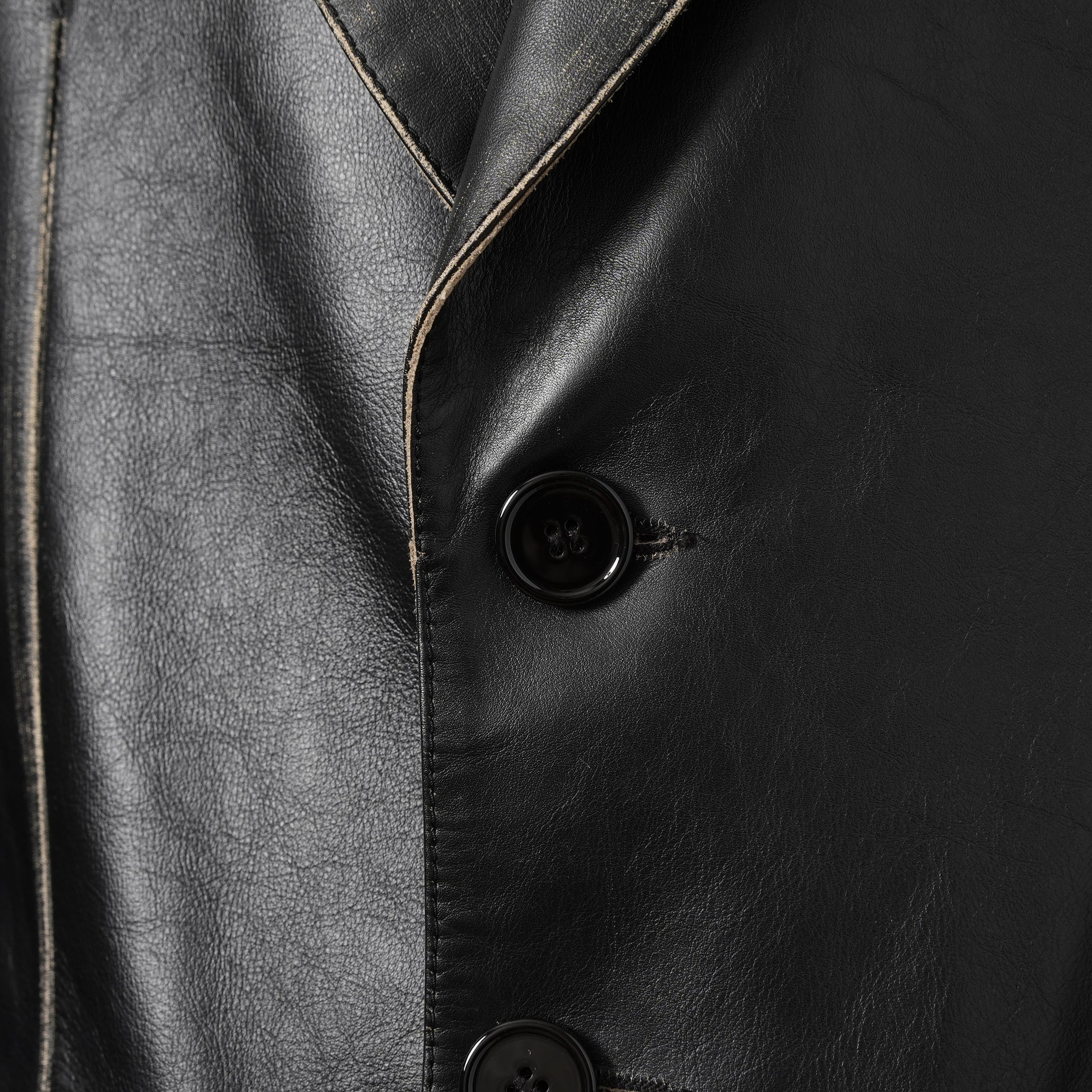 MM6 Maison Margiela メゾン マルジェラ / 22AW 美品 レザー 2Bテーラードジャケット / S62BN0063 / size 44 (BLACK)