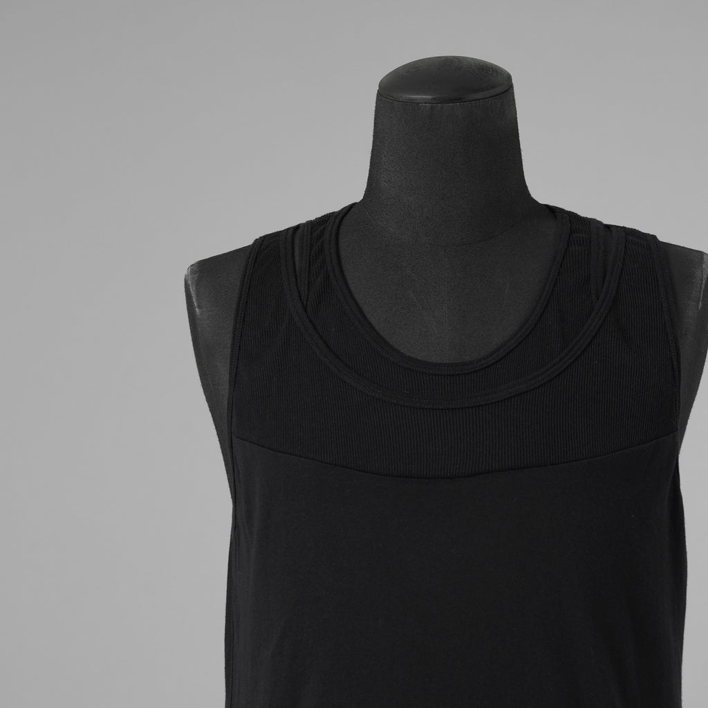 JULIUS ユリウス / 美品 25SS Cotton Jersey Switching Tank Top タンクトップ / 899CUM4 / size 3 (BLACK) 352183-in-ue
